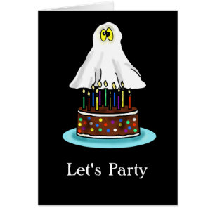 Carte d'anniversaire d'Halloween avec Fantôme et B