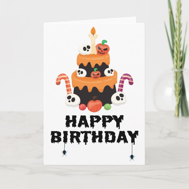 Carte d'anniversaire d'Halloween - Octobre Anniver (Devant)