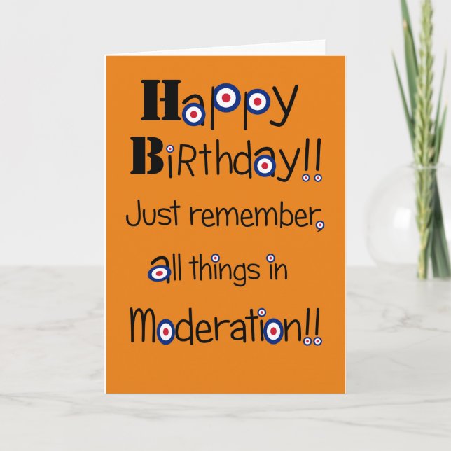 Carte d'anniversaire d'humeur de mod (Devant)