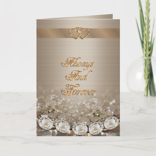 Carte d'anniversaire diamants Toujours et pour tou (Devant)