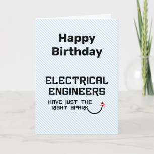 Carte d'anniversaire d'ingénieurs électriciens ave