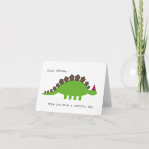 Carte d'anniversaire Dinosaur Stegosaurus