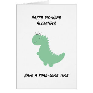 Carte d'Anniversaire Dinosaure, amusante. Personna