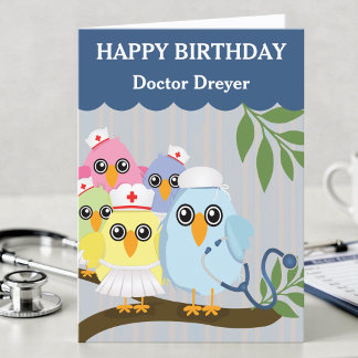 Carte d'anniversaire Docteur/Infirmière de la part
