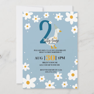 Carte d'anniversaire d'oie sotte