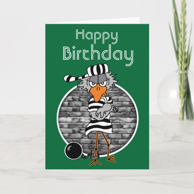 Carte d'anniversaire d'oiseau de prison (Devant)