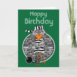 Carte d'anniversaire d'oiseau de prison