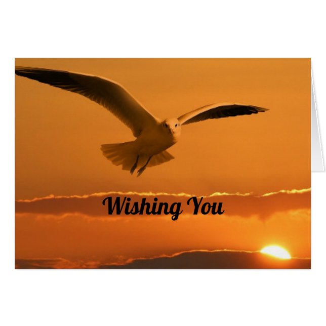 Carte d'anniversaire d'oiseau volant (Devant horizontal)