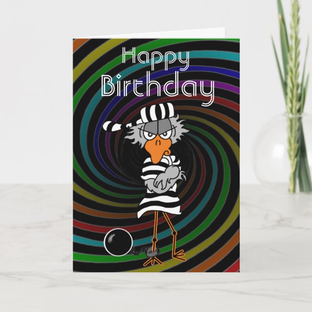 Carte d'anniversaire d'oiseaux de prison (Devant)