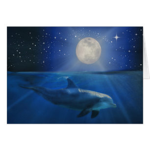 Carte d'anniversaire Dolphin and Moon