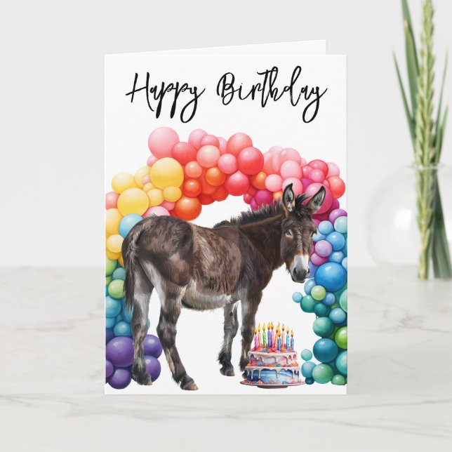 Carte d'anniversaire Donkey Cute (Devant)
