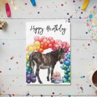 Carte d'anniversaire Donkey Cute