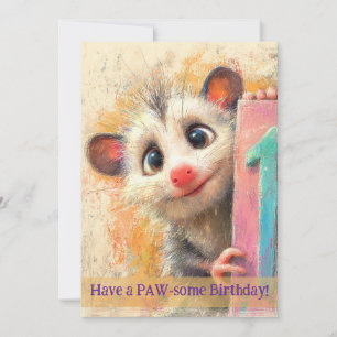Carte d'anniversaire d'opossum