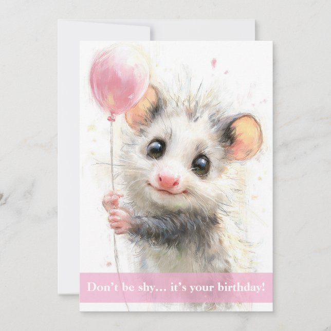 Carte d'anniversaire d'opossum (Devant)