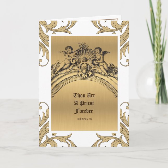 Carte d'anniversaire d'ordination d'un prêtre cath (Devant)