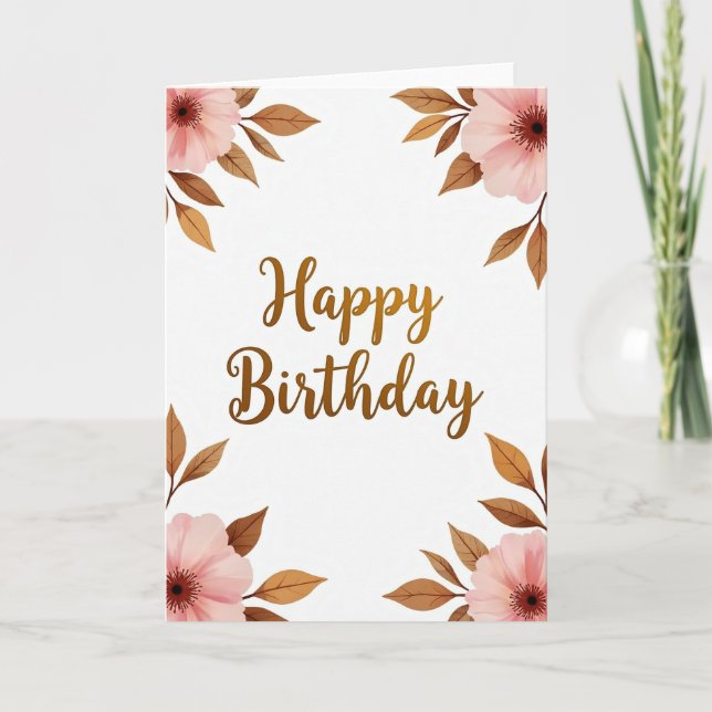 Carte d'anniversaire dorée (Devant)