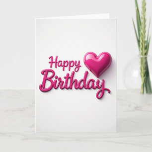 Carte d'anniversaire douce Fuchsia Script
