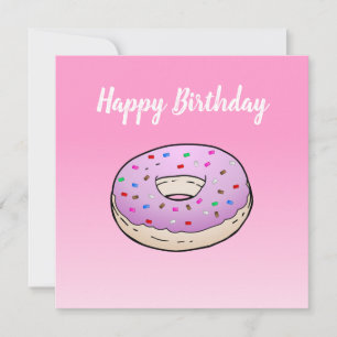 Carte d'anniversaire Doughnut Flat Greeting