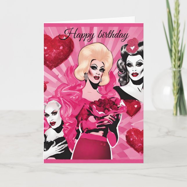 Carte d'anniversaire Drag Queen (Devant)