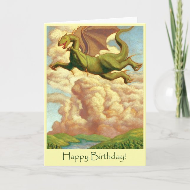 Carte d'anniversaire Dragon Happy (Devant)