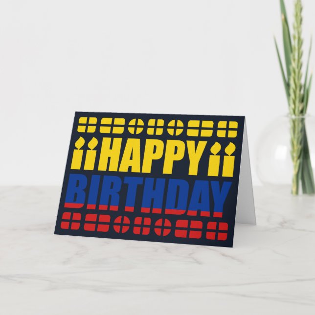 Carte d'anniversaire drapeau de la Colombie (Devant)