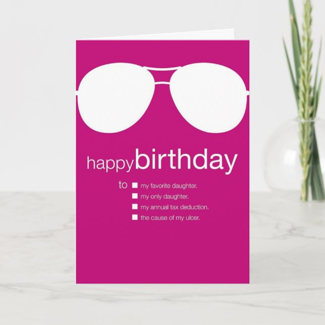 Carte d'anniversaire drôle à la fille (Devant)