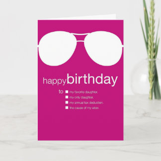 Carte d'anniversaire drôle à la fille