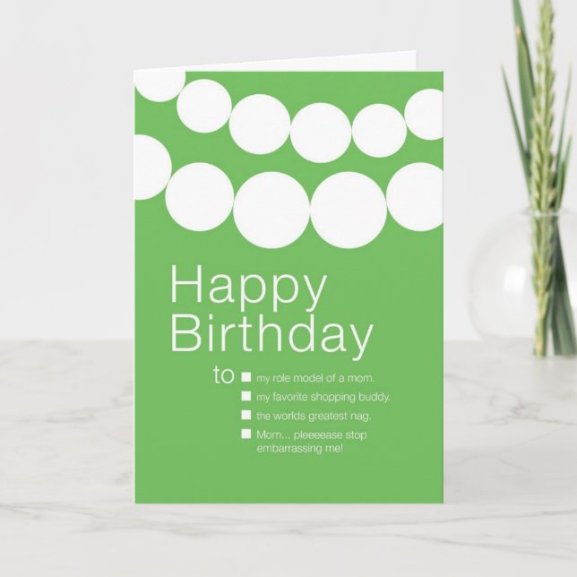 Carte d'anniversaire drôle à maman (Devant)