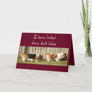 Carte d'anniversaire drôle avec recherche Basset H