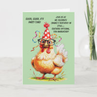 Carte d'anniversaire drôle avec un poulet stylé