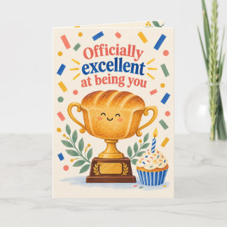 Carte d'anniversaire drôle avec un trophée de pain
