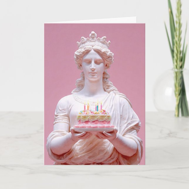 Carte d'anniversaire drôle avec une statue grecque (Devant)