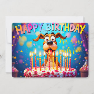 Carte d'anniversaire drôle Chien Mignon Chaotique