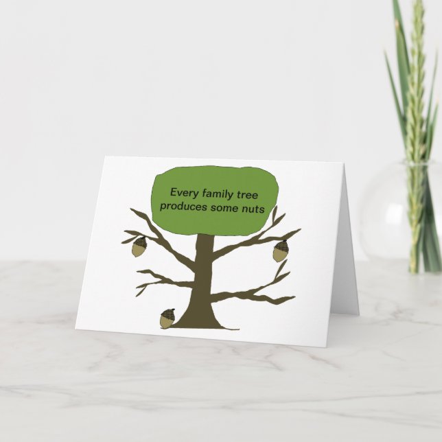Carte d'anniversaire drôle d'arbre généalogique (Devant)