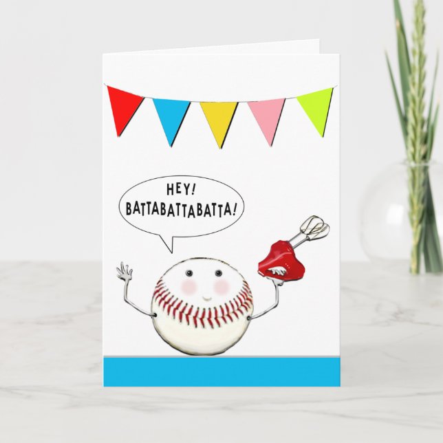 Carte d'anniversaire drôle de base-ball (Devant)