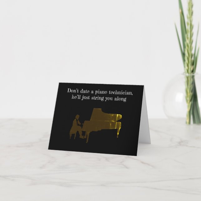 Carte d'anniversaire drôle de blague au piano (Devant)