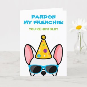 Carte d'anniversaire drôle de Bouledogue Français