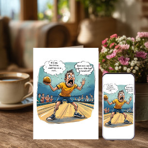 Carte d'anniversaire drôle de bowling