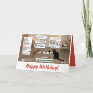 Carte d'anniversaire drôle de chat