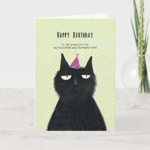 carte d'anniversaire drôle de chat noir