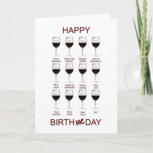 Carte d'anniversaire drôle de dégustation de vin