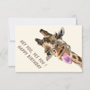 Carte d'anniversaire drôle de girafe