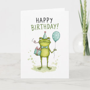 Carte d'anniversaire drôle de grenouille pour tous