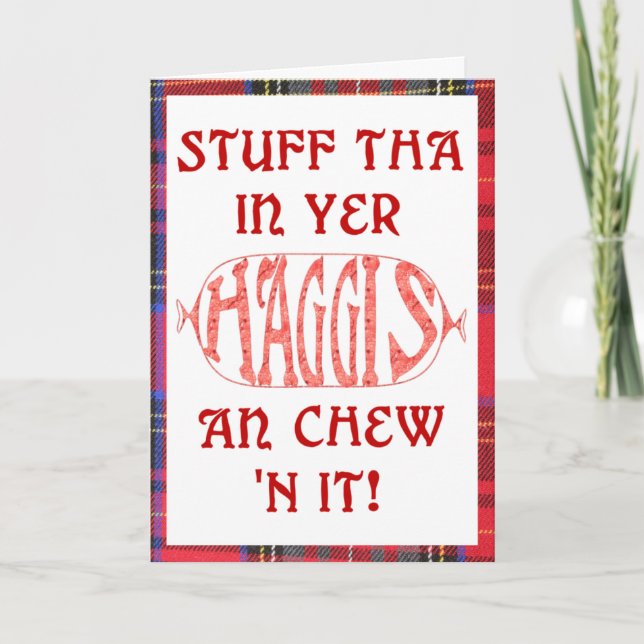 Carte d'anniversaire drôle de Haggis (Devant)