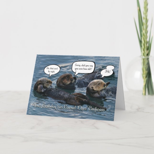 Carte d'anniversaire drôle de loutre (Devant)