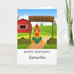 Carte d'anniversaire drôle de poulet