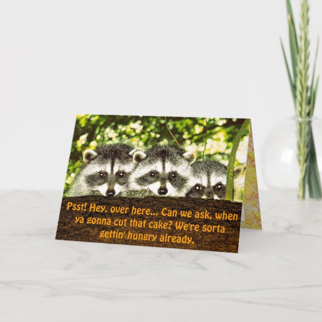 Carte d'anniversaire drôle de raton laveur 2 (Devant)