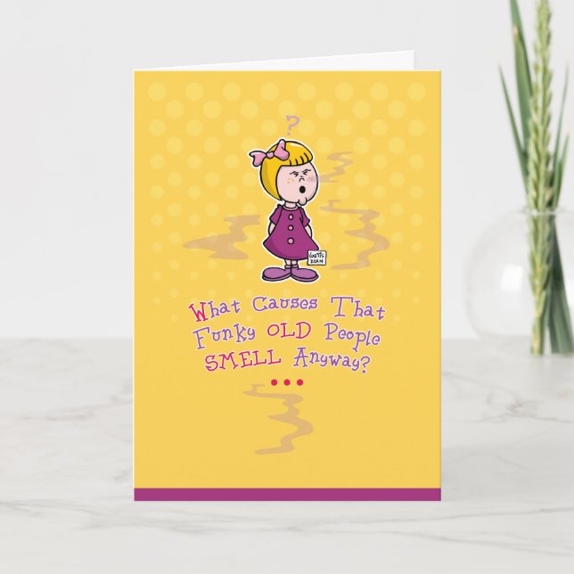 Carte d'anniversaire drôle de vieillesse (Devant)