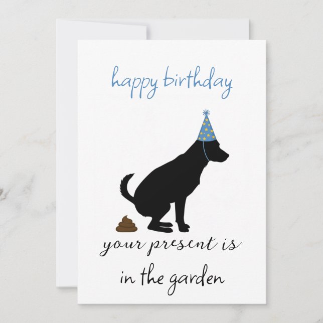 Carte d'anniversaire drôle du chien, anniversaire  (Devant)