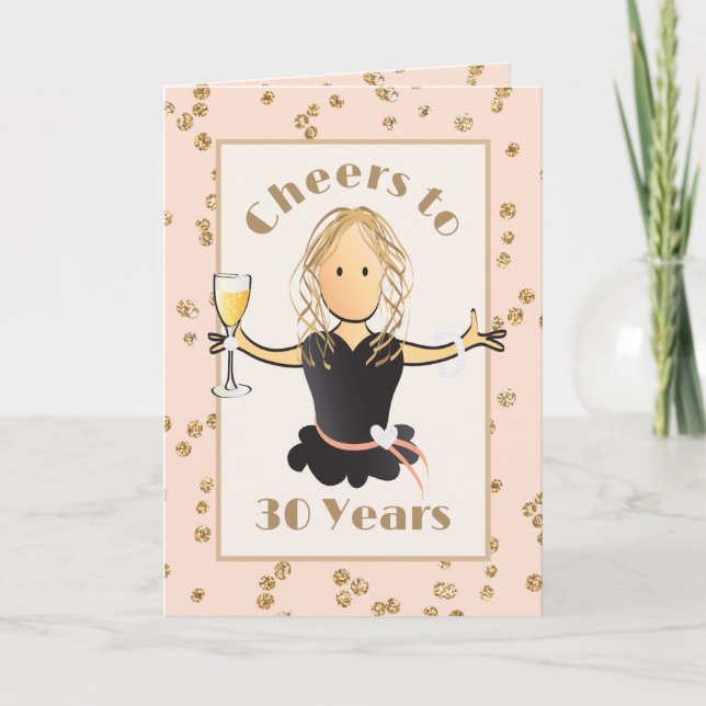 Carte d'anniversaire drôle et classe 30e pour elle (Devant)